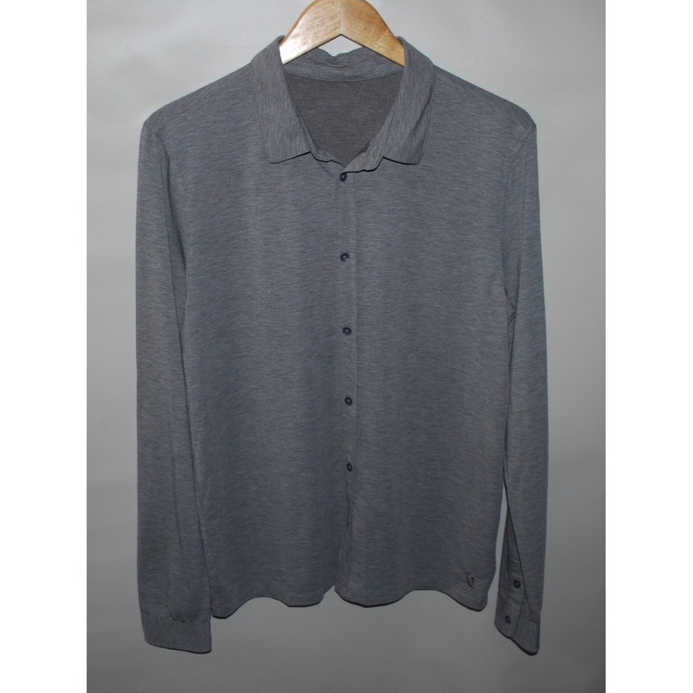 Vuori Men's Medium Gray Button‑Down Shirt – Dress or Casual, Used